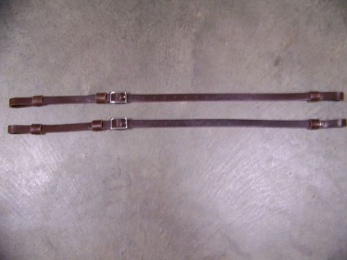 Leather luggage straps for luggage rack/carrier~(2) set~~3/4 in. wide~brown~s.s.