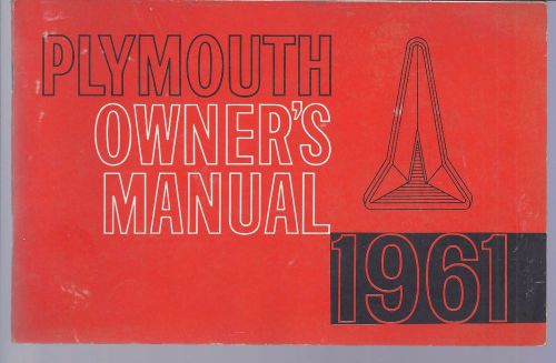 1961 plymouth owners manual original