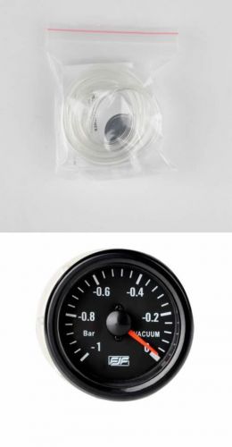 New car smoke gauges meters universal 2&#034; 52mm black tinted -1~0 bar vacuum