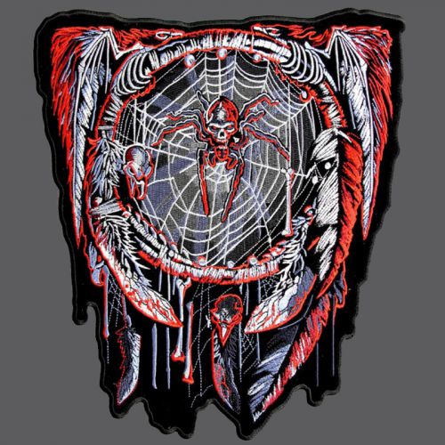 Dream catcher feathers spider web 12 inch mc biker patch