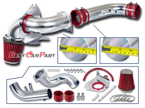 Bcp red 96-04 ford mustang 4.6l v8 cold air intake racing system + filter