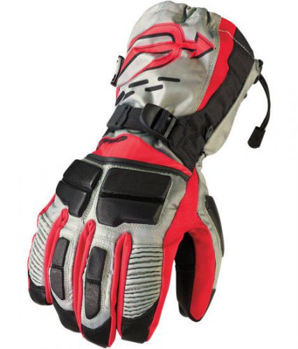 Arctiva comp s6 mens insulated snowmobile gloves gray/black/red