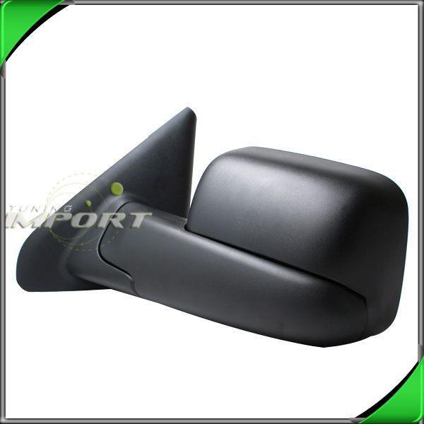 2003-07 dodge ram pickup manual flip up towing textured black driver left mirror