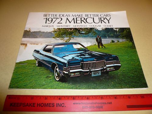 1972 mercury marquis monterey montego cougar comet sales brochure