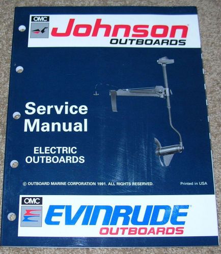 Johnson service manual electric outboard boat motors evinrude omc dated 1991