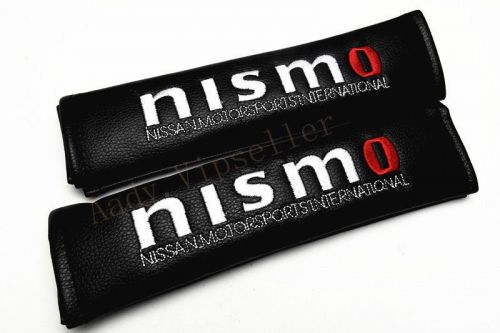 2pcs car nismo vip leather electronic embroidery seat belt cushion shoulder pads