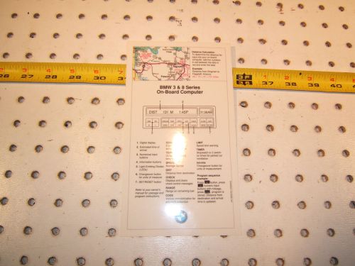 Bmw 1991 3,5,6,7 series on-board computer small guide illustration oem 1 sheet