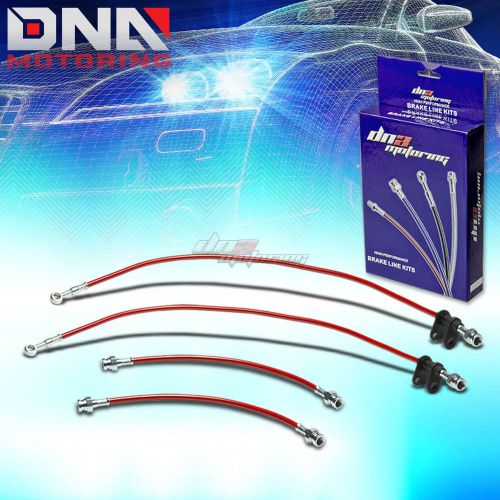 86-89 accord ca5/ca6 b20a red stainless steel braided hose brake line/cables