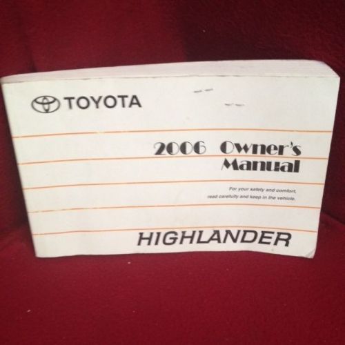 2006 toyota highlander owners manual