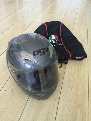 Agv pro racing / daily helmet - worn once - giacomo agostini autograph - grey