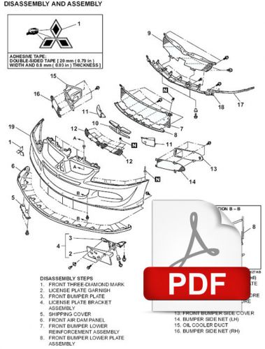 Mitsubishi lancer 2003 - 2005 evolution viii evo 8 engine transmission manual