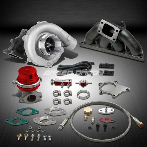 T04 .63ar 400+hp boost 6pc turbo charger+manifold kit for honda b-series b16/b18