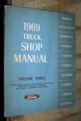 1969 ford trucks factory service manual volume 3 good used condition