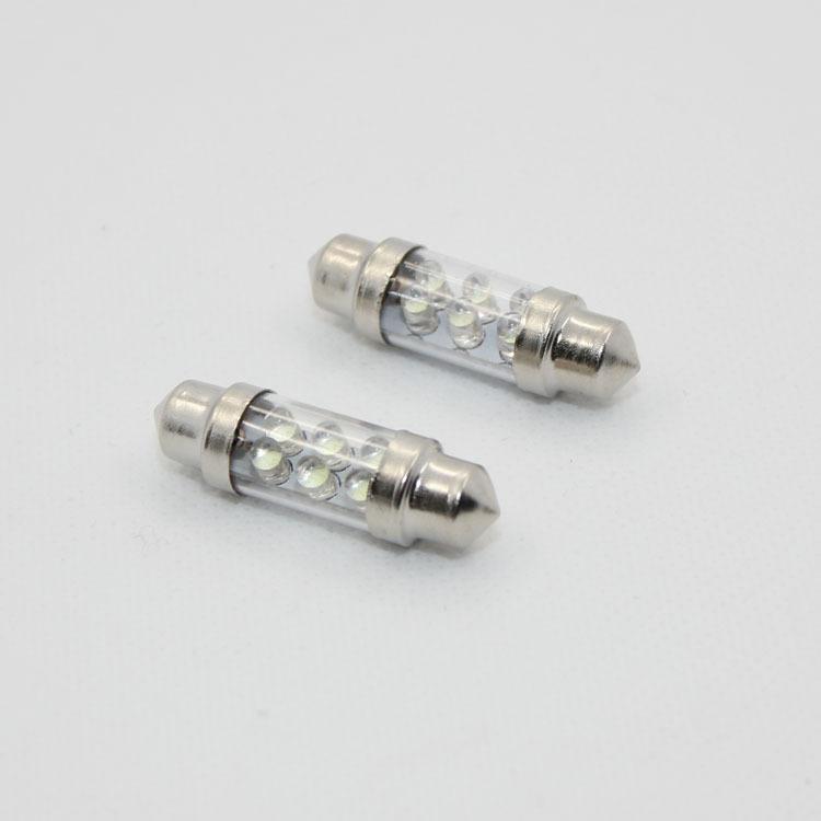 2pcs 36mm 6 led pure white car festoon interior dome light bulb 12v