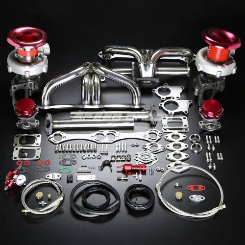 Sbc 283/327/350/400 top-mount twin turbo charger manifold t04e stage iii sb kit