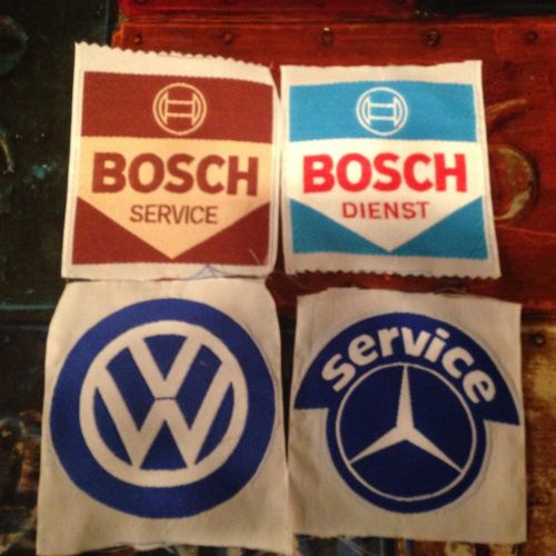 Vintage weaving motorsport badges patches bosch service vw mercedes service new