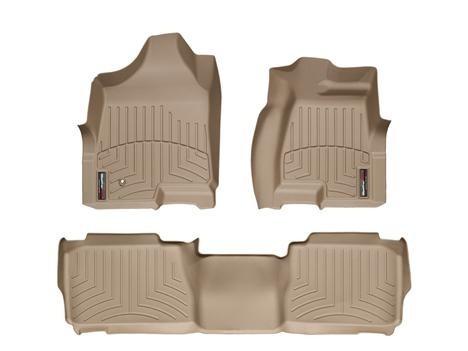 Weathertech custom fit tan front & rear floor liner set 2003-2010 hummer h2