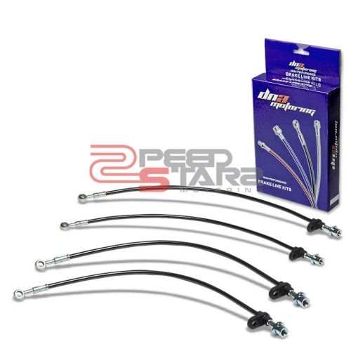 Celica gt st204  black pvc coat stainless hose brake lines/cable front+rear disc