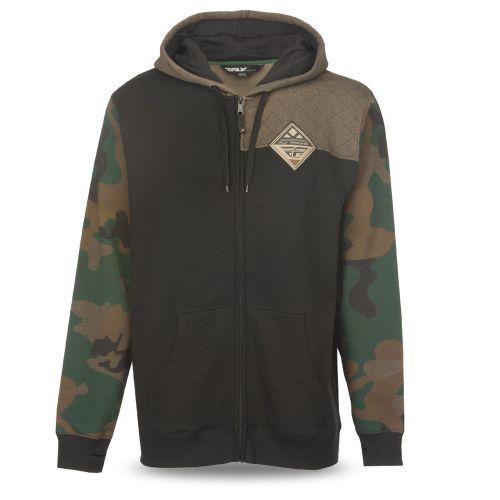 Fly racing patch mens zip up hoody camo