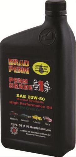 Brad penn grade 1 racing engine oil 20w50 semi-synthetic, pack of 8 quorts.