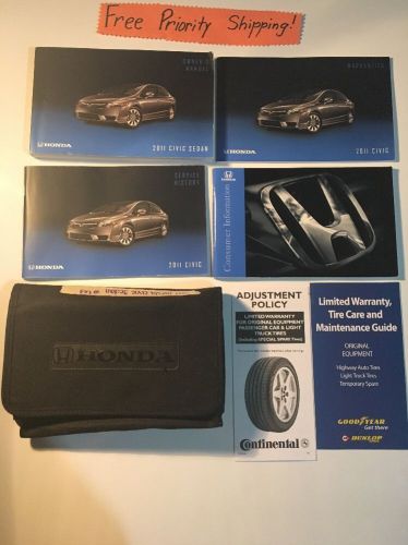 2012 honda civic sedan owners manual w/case. #0046 free priority shipping!