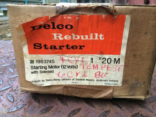 Rare orig vtg 60s 12v gm 1963745 remy delco starter motor rebuilt unopened