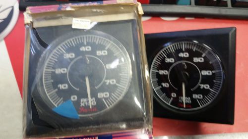 Very rare faria square 8000k tachometer for ouboard motors part# tc9672