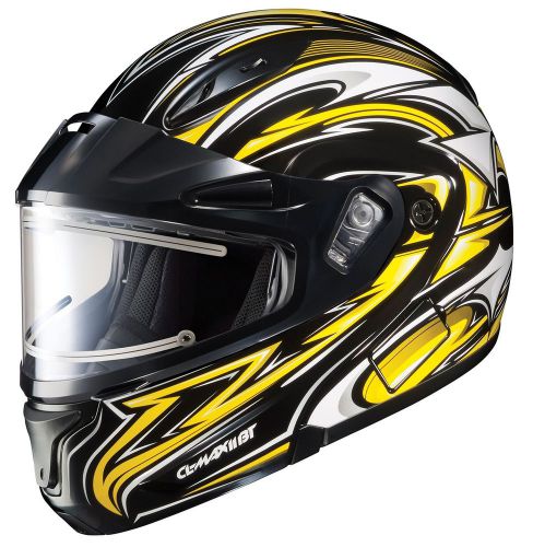 Hjc yellow/black/white adult cl-max2 atomic electric snow helmet snowmobile