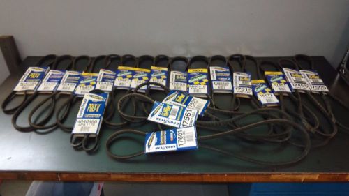 Wholesale lot of (20) new goodyear gatorback hi-miler v-belt belts poly-v (2b)