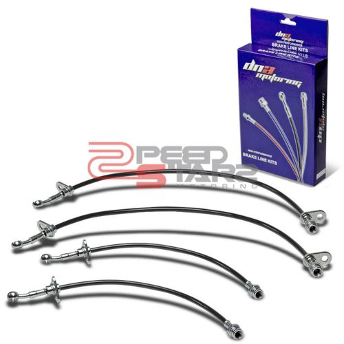 Stainless brake line/hose kit pvc coated for 00-03 honda s2000 ap1 s2k f20 black