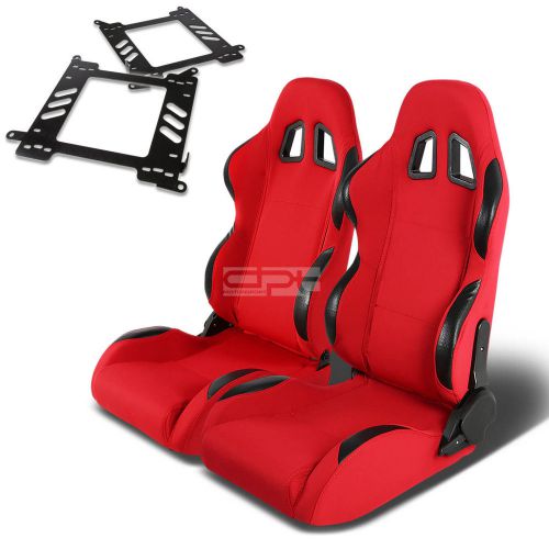 Type-4 racing seat red pvc+silder/rail+for 99-07 ford focus mark 1 bracket x2