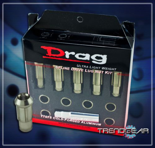 20 drag 12x1.5 mm wheel rim tuner lug nuts+key titanium