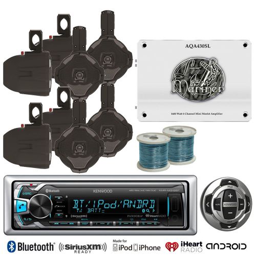 1600w marine amplifier,4 marine 6.5&#034;speakers &amp; wiring,bluetooth usb radio/remote