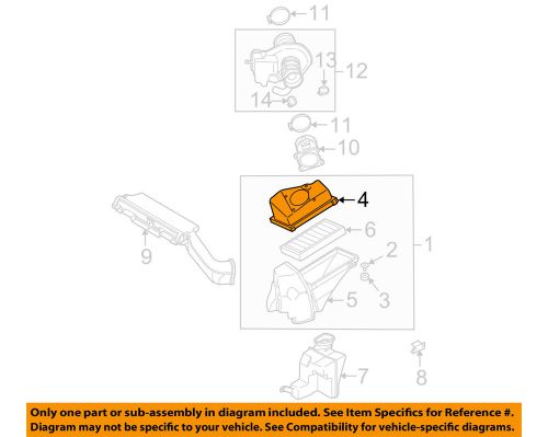 Nissan oem 03-07 murano air intake-air cleaner assembly cover 16526ca000