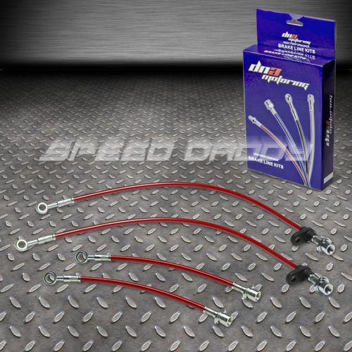 Front+rear stainless steel hose brake line/cable 00-06 celica gts/05-10 tc red
