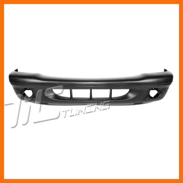 01-04 dodge dakota front bumper cover raw black textured non primered fog holes