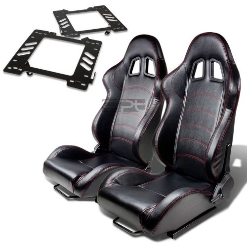 Type-1 racing seat black pvc+silder/rail+for 99-04 mustang sn-95 bracket x2