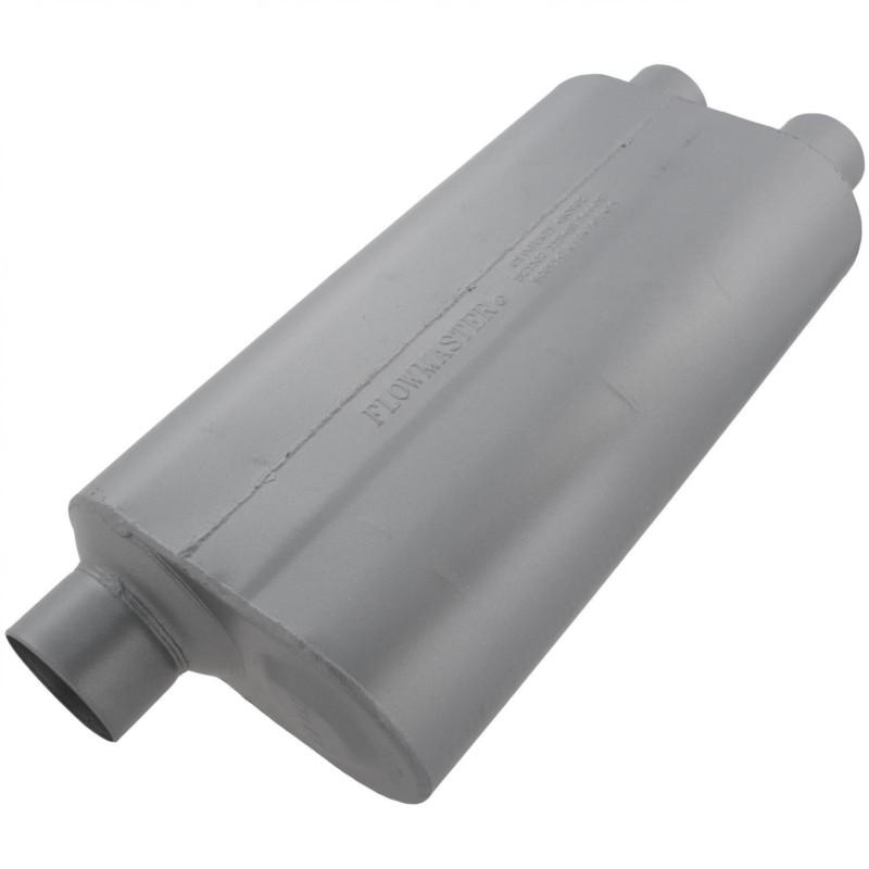 Flowmaster 50 h.d. muffler - 3.00 offset in / 2.50 dual out - moderate sound