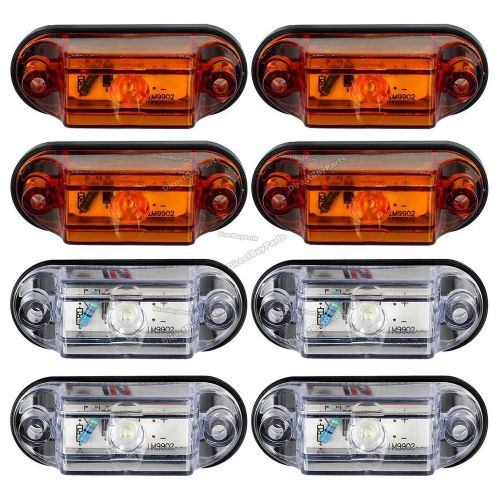 2.85&#034; amber/white led side marker lights trailer street rod jeep 1led universal