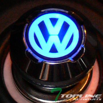 Jetta passat rabbit 12v car power plug 18mm blue led cigarette lighter vw logo