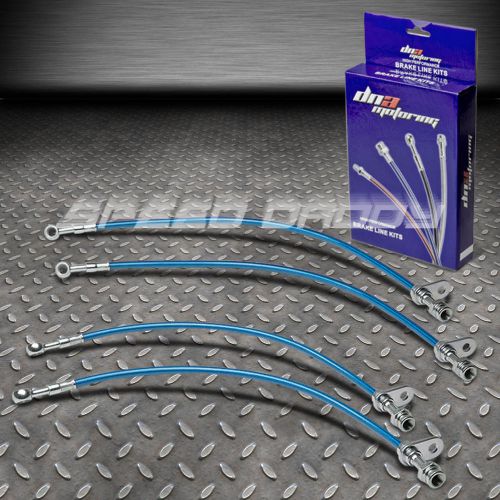 Front+rear stainless hose brake line for 03-07 honda accord cl7 cm5-cm8 blue