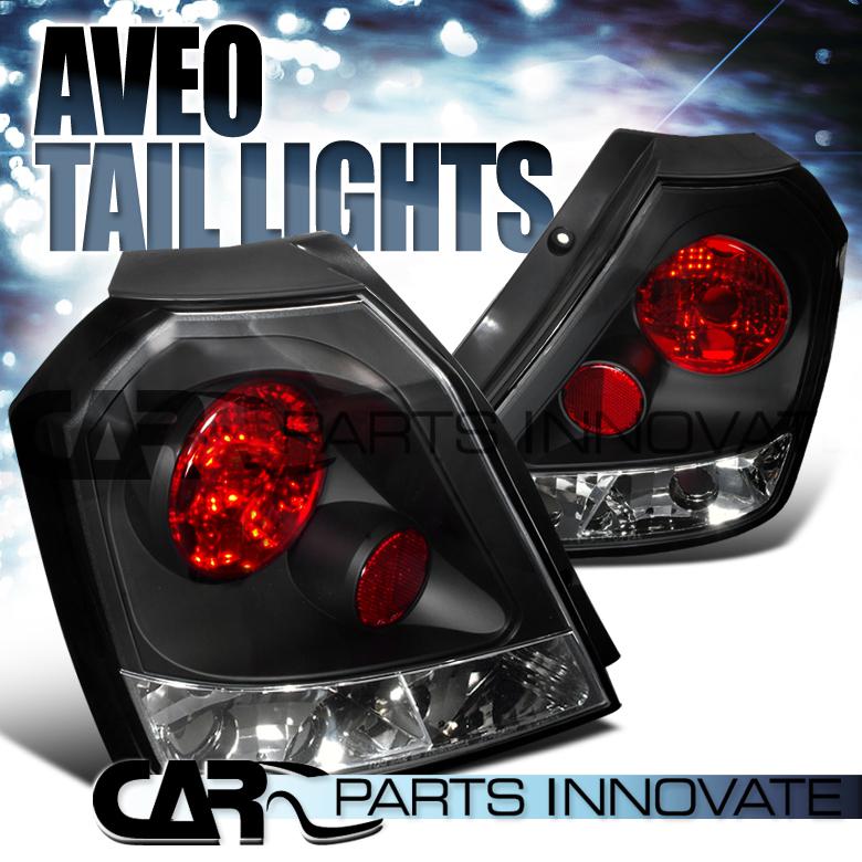 Chevy 04-08 aveo aveo5 hb tail lights brake stop rear lamp altezza black