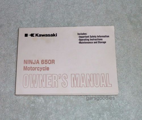 Kawasaki ninja 650r ex650a motorcycle owner&#039;s owners manual 2006 2007 2008