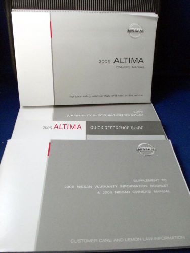 2006 nissan altima oem factory owners manual with supplements and cover 06