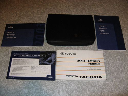 2003 03 toyota tacoma owner&#039;s manual set with case oem excellent