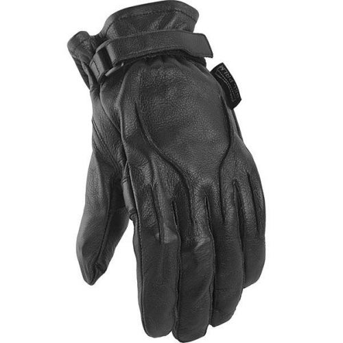 Power trip jet black womens leather gloves black