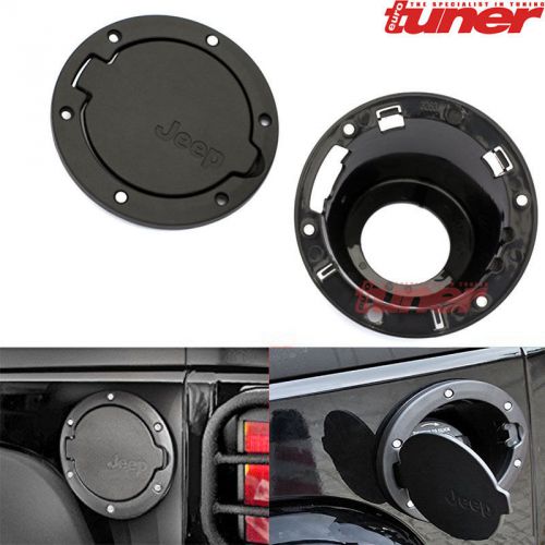 Heavy-duty black fuel gas tank fillercap cover for 07-15 jeep wrangler jk sahara