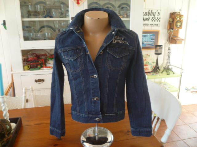 Harley davidson jewelled jean jacket with eagle ladies  small