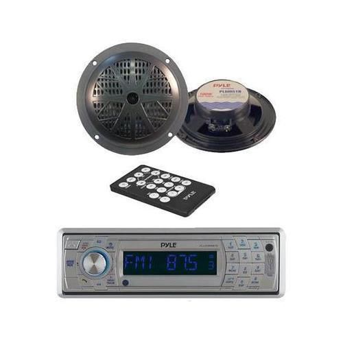 Marine boat yacht cd mp3 sd usb am/fm radio/ wireless bluetooth &amp; 2 speakers pkg