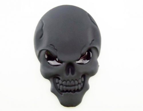 50mm black metal custom demon skull emblem decal sticker harley 883 dyna softail
